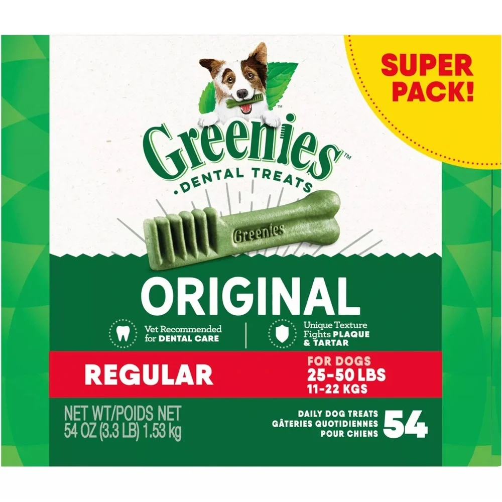 Greenies™ Adult Regular Dog Dental Treats - Natural, Oral Health, Original Green